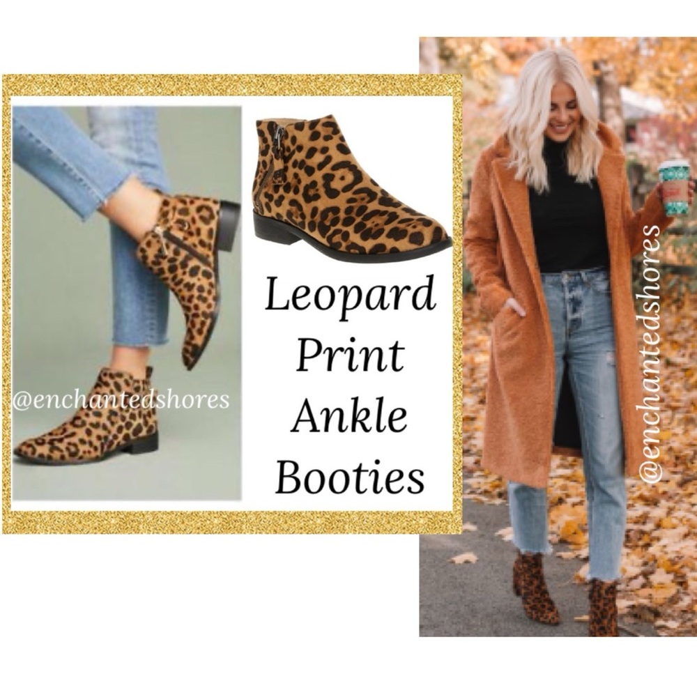 Animal Print Boots Ankle Comfortable Cushion Memory Foam Insole Cheetah Leopard